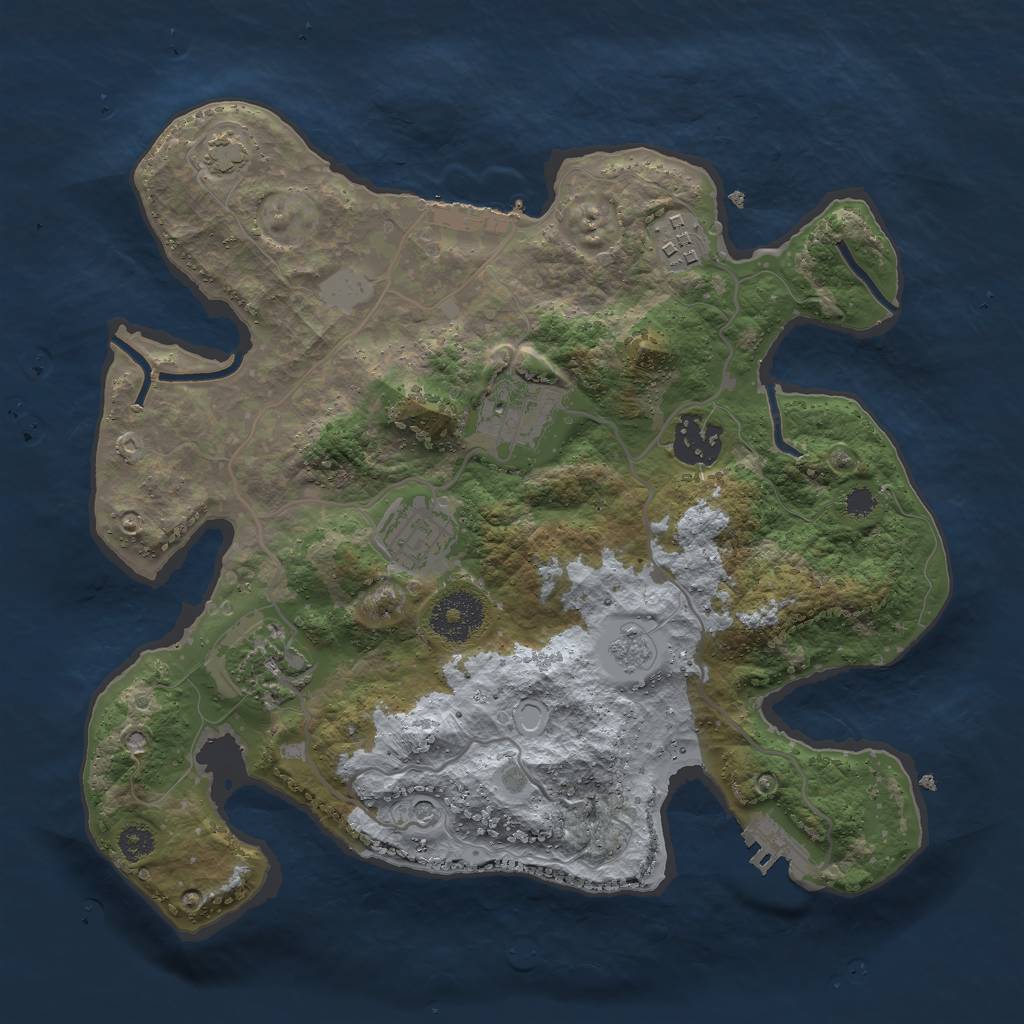 Rust Map: Procedural Map, Size: 3000, Seed: 368997444, 13 Monuments