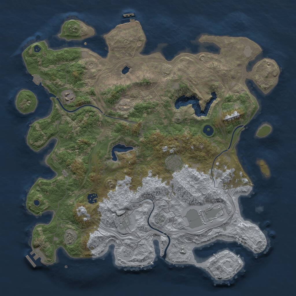 Rust Map: Procedural Map, Size: 4250, Seed: 372831471, 12 Monuments