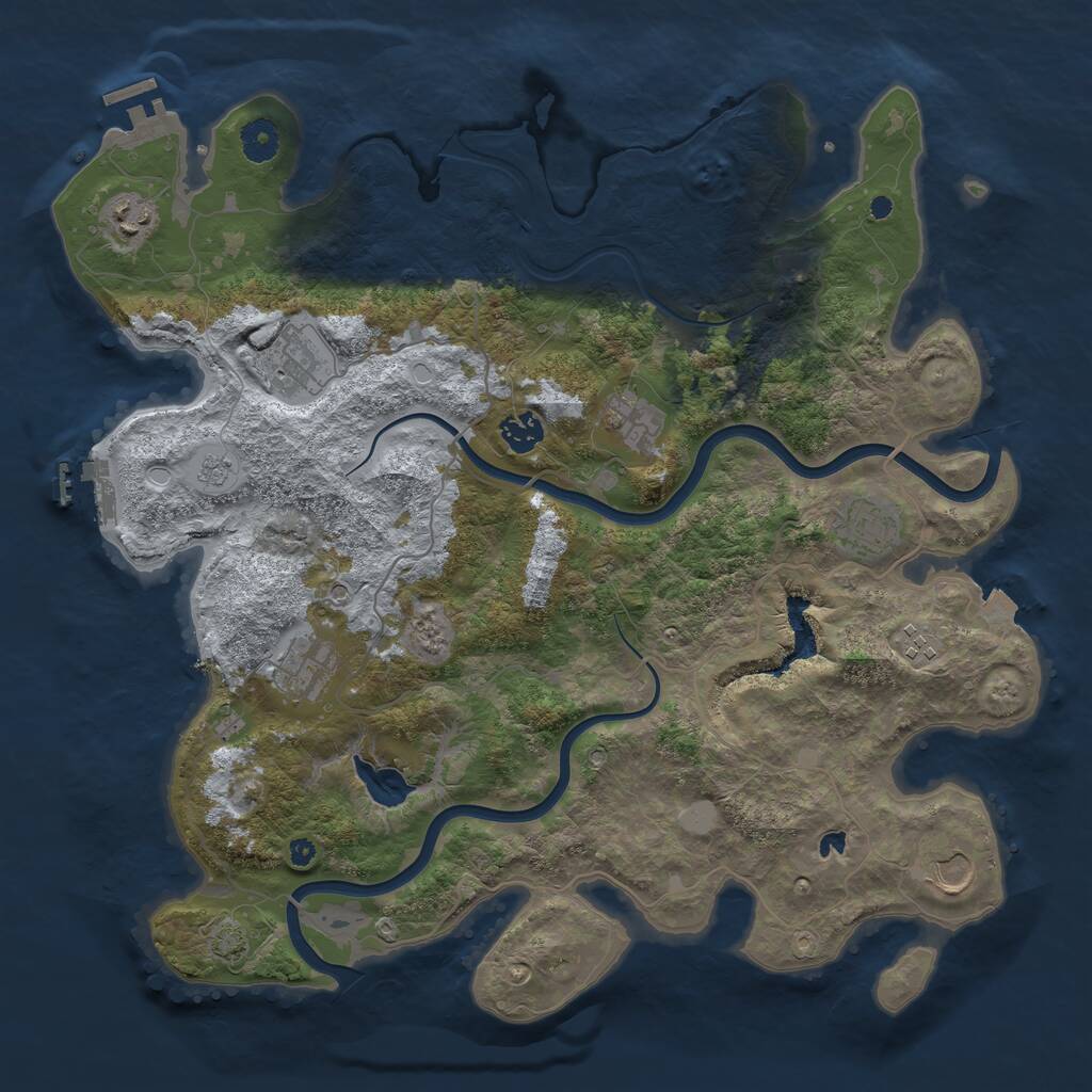 Rust Map: Procedural Map, Size: 4000, Seed: 819139956, 14 Monuments