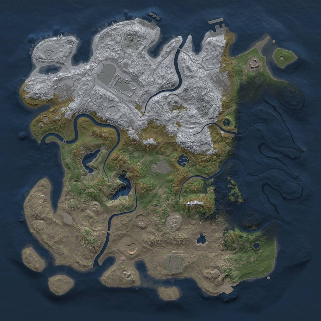 Rust Map: Procedural Map, Size: 4250, Seed: 673857333, 15 Monuments