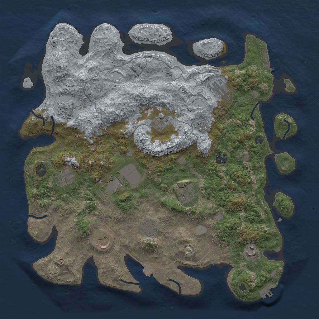 Rust Map: Procedural Map, Size: 4000, Seed: 32428906, 19 Monuments
