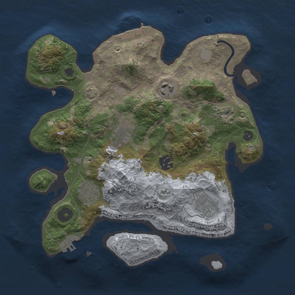 Rust Map: Procedural Map, Size: 3000, Seed: 13155, 12 Monuments