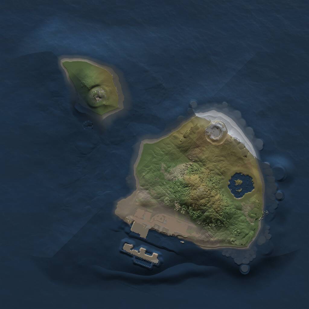 Rust Map: Procedural Map, Size: 1250, Seed: 565656, 2 Monuments