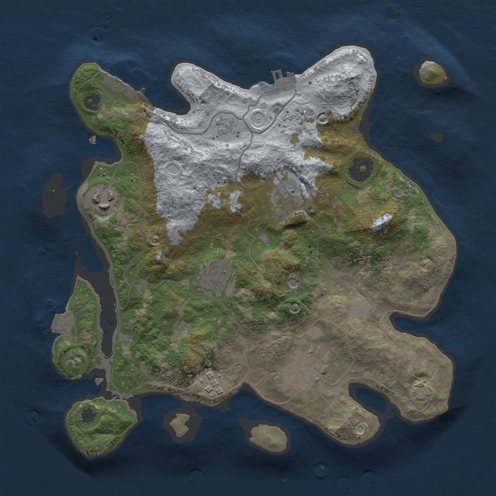 Rust Map: Procedural Map, Size: 3000, Seed: 202367, 13 Monuments