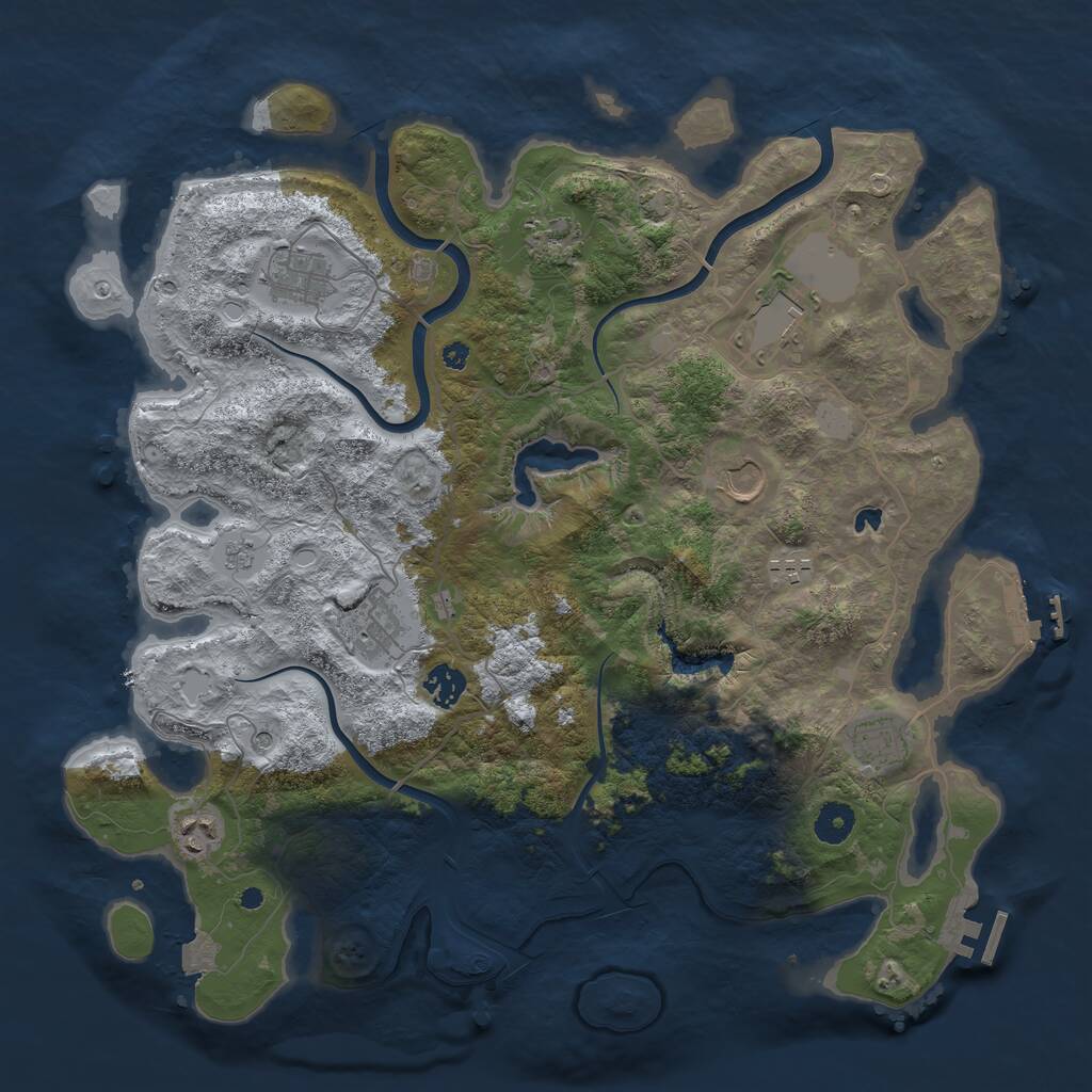 Rust Map: Procedural Map, Size: 4000, Seed: 1094671913, 15 Monuments