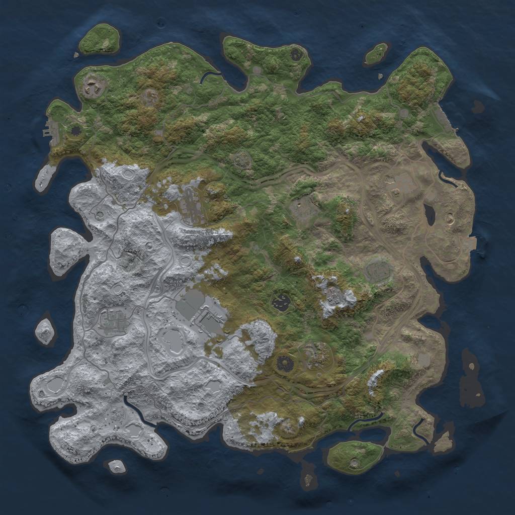 Rust Map: Procedural Map, Size: 4500, Seed: 1527955881, 18 Monuments