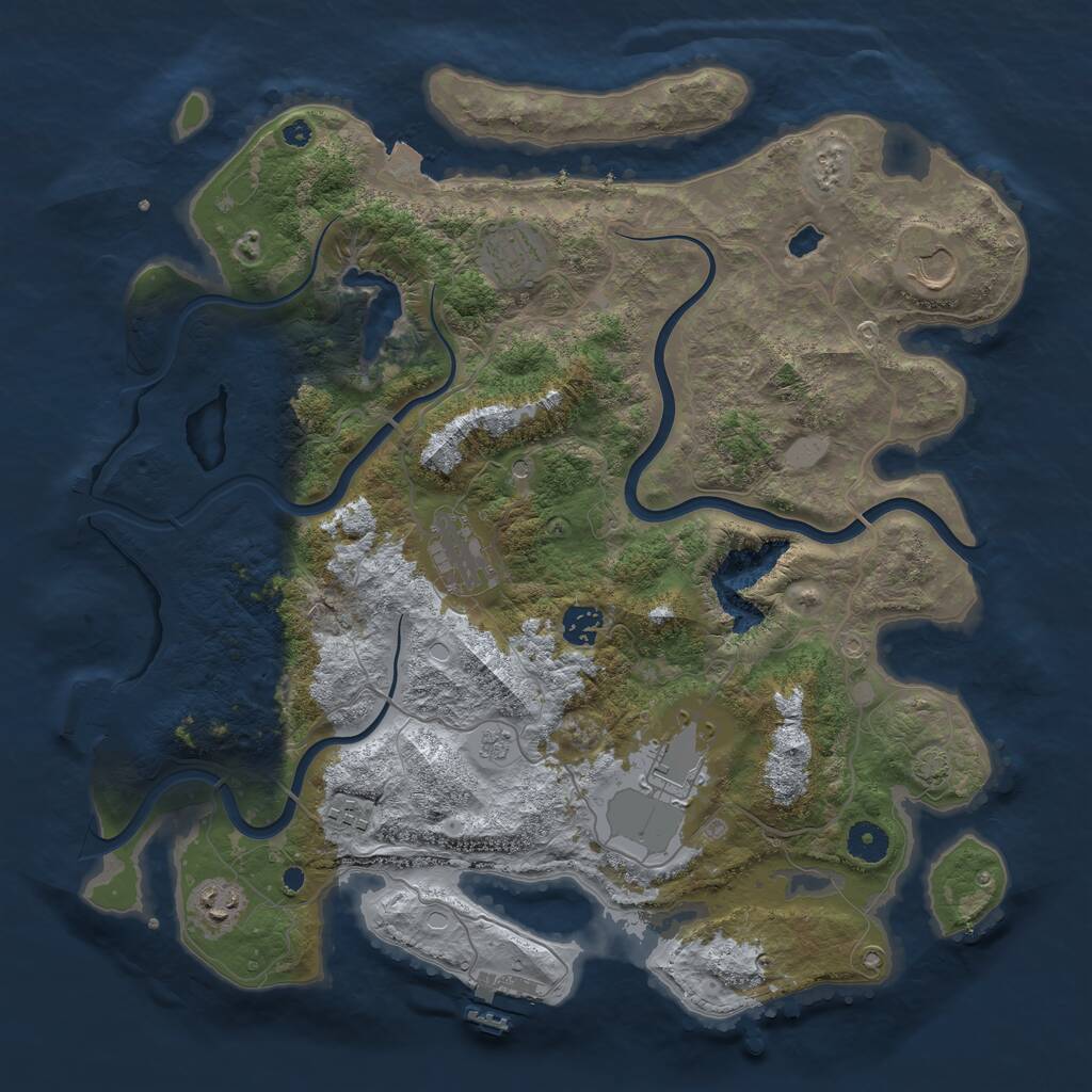 Rust Map: Procedural Map, Size: 4000, Seed: 314050411, 13 Monuments