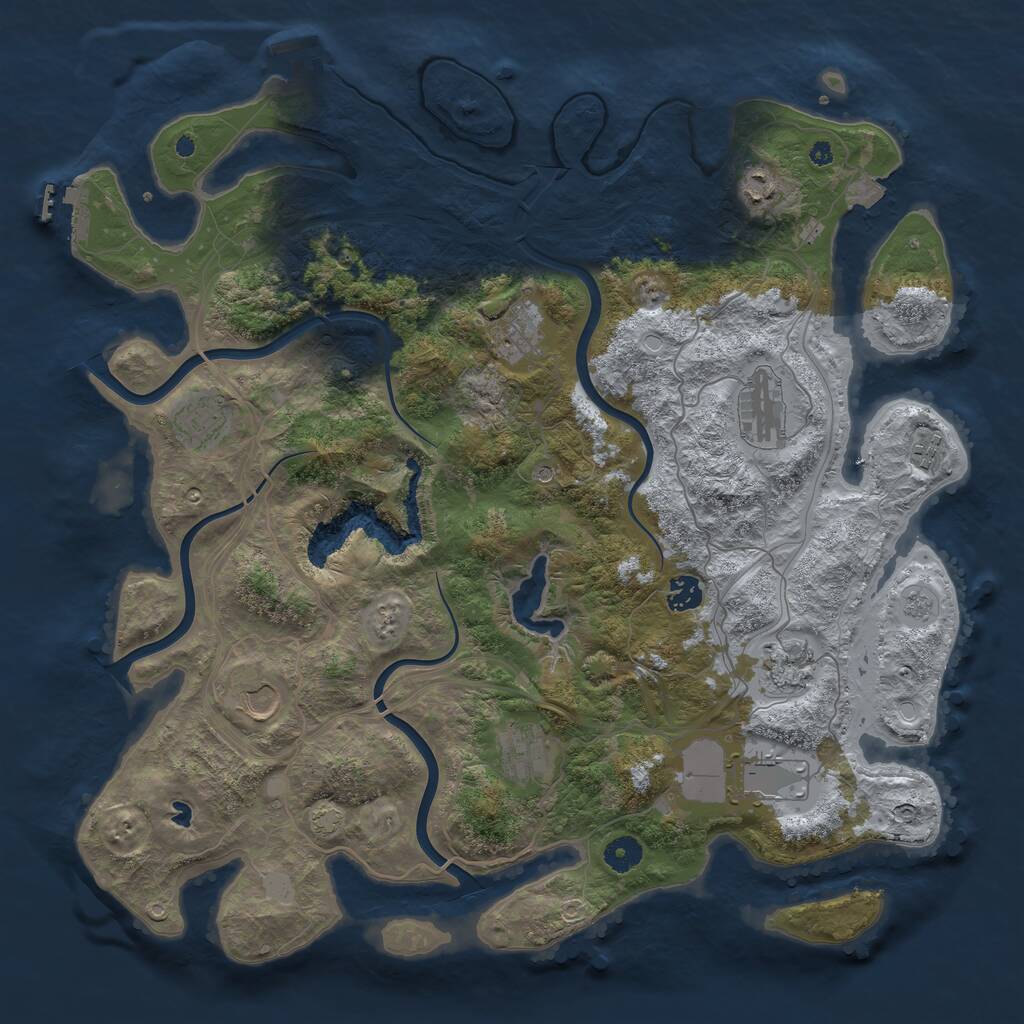 Rust Map: Procedural Map, Size: 4250, Seed: 35434158, 16 Monuments