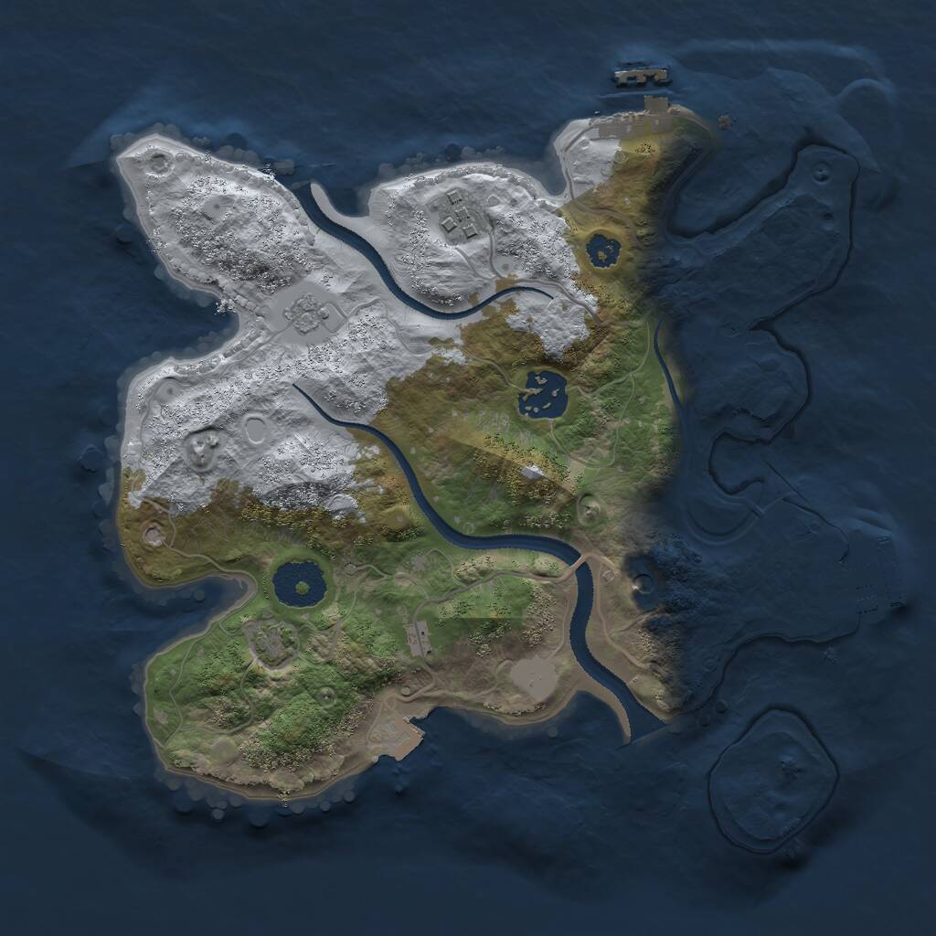 Rust Map: Procedural Map, Size: 2800, Seed: 638264, 8 Monuments