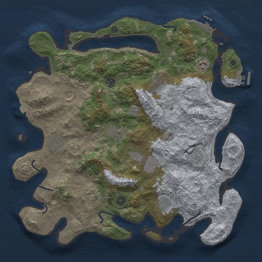 Rust Map: Procedural Map, Size: 4100, Seed: 766917362, 19 Monuments