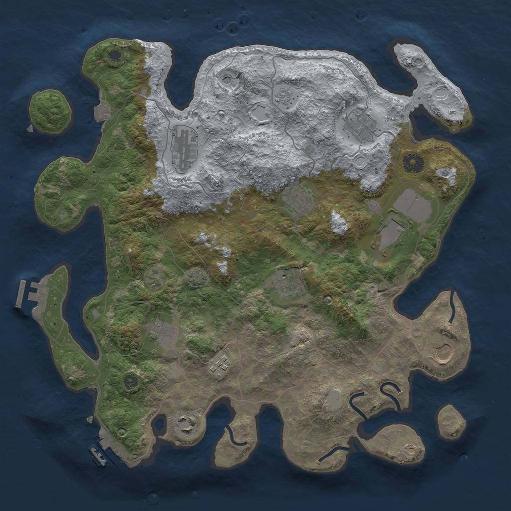 Rust Map: Procedural Map, Size: 3700, Seed: 179395638, 17 Monuments