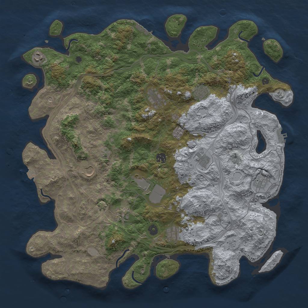 Rust Map: Procedural Map, Size: 4500, Seed: 826126766, 19 Monuments