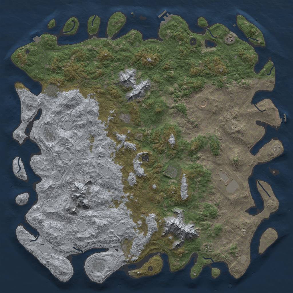 Rust Map: Procedural Map, Size: 6000, Seed: 75214, 19 Monuments
