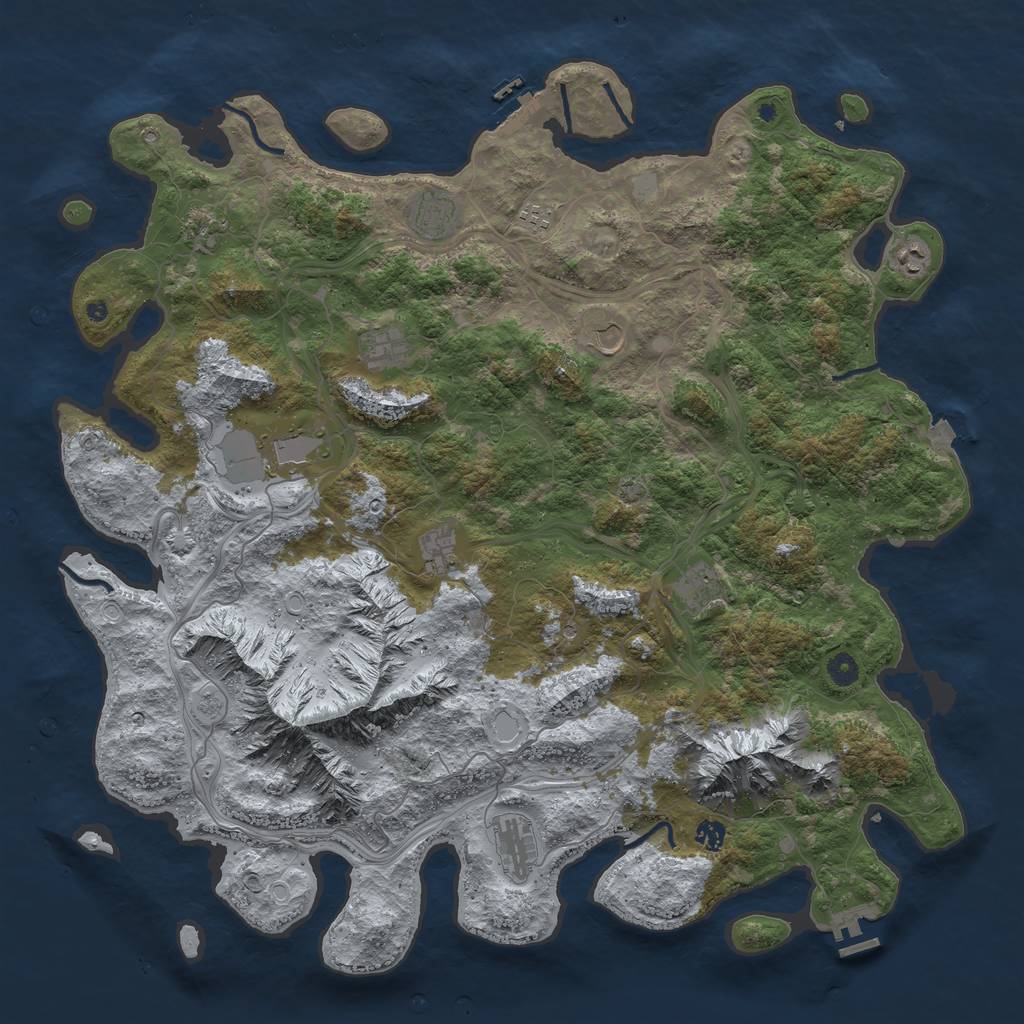 Rust Map: Procedural Map, Size: 5000, Seed: 1919191919, 19 Monuments