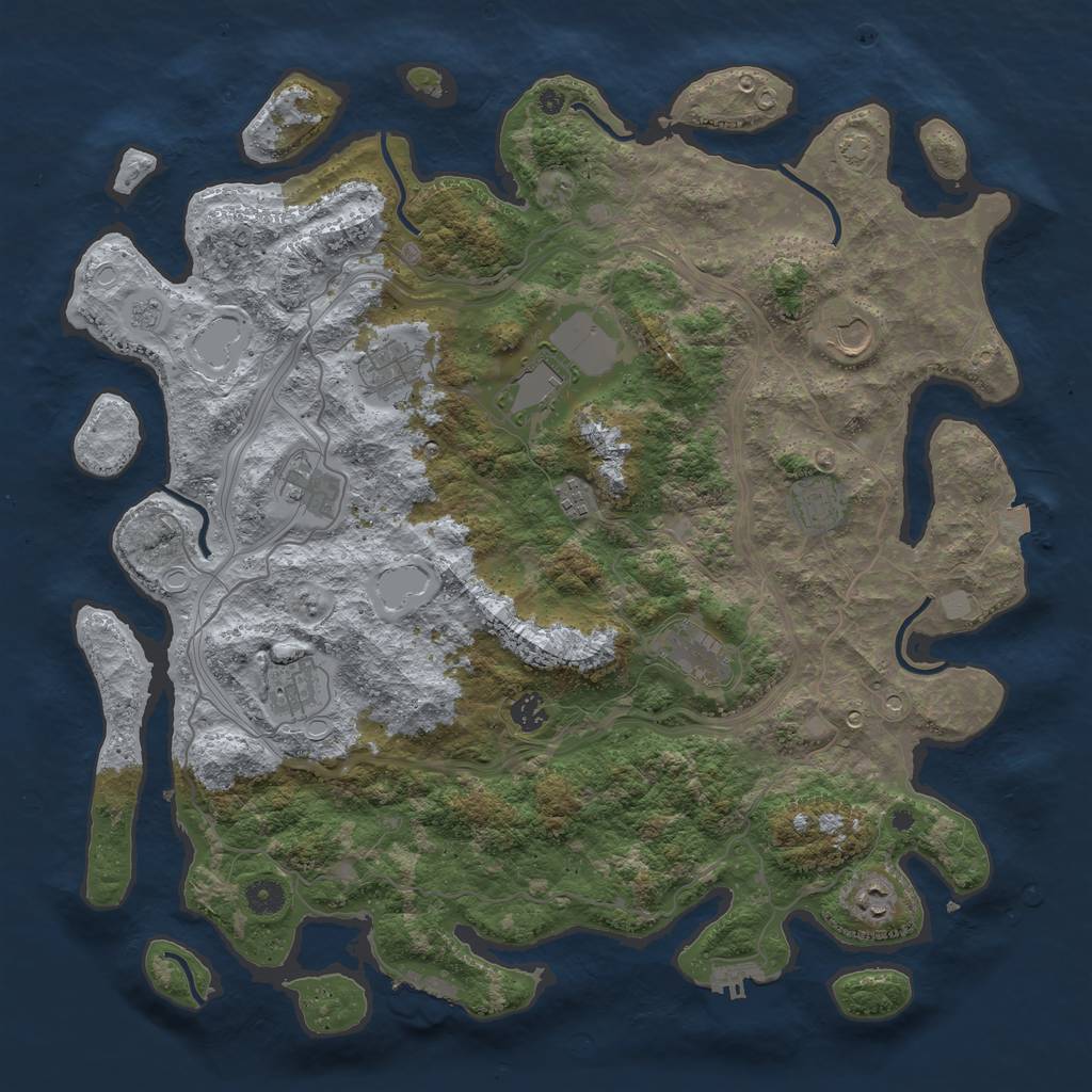 Rust Map: Procedural Map, Size: 4400, Seed: 174, 18 Monuments