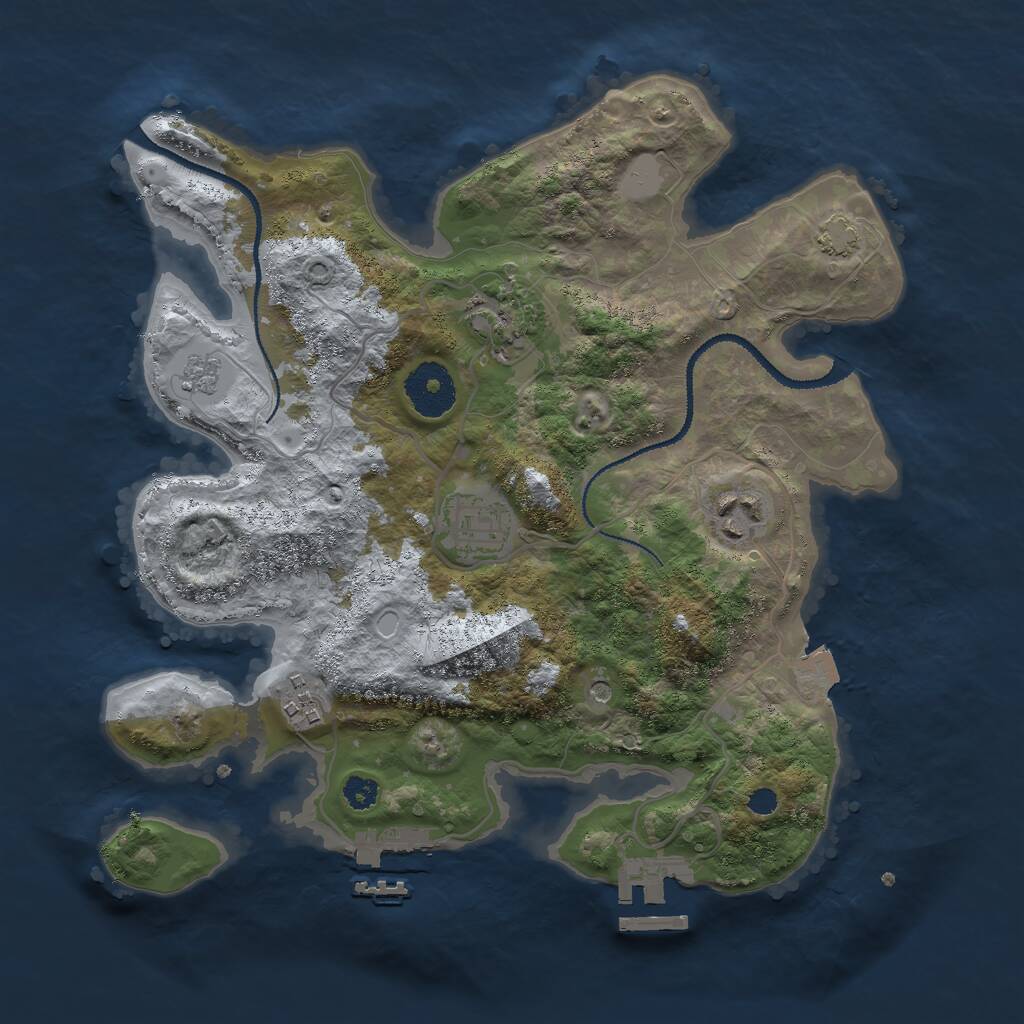 Rust Map: Procedural Map, Size: 3000, Seed: 6401378, 10 Monuments