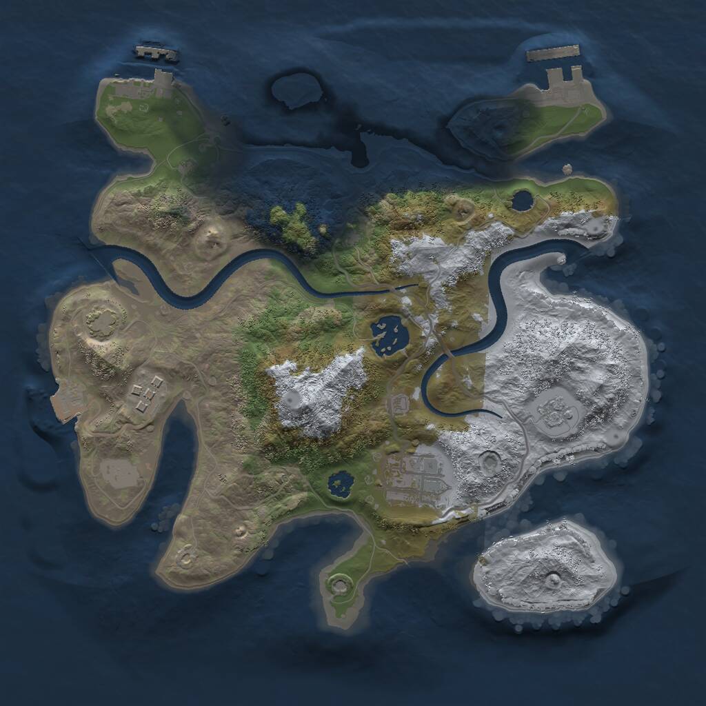 Rust Map: Procedural Map, Size: 2700, Seed: 374823772, 8 Monuments