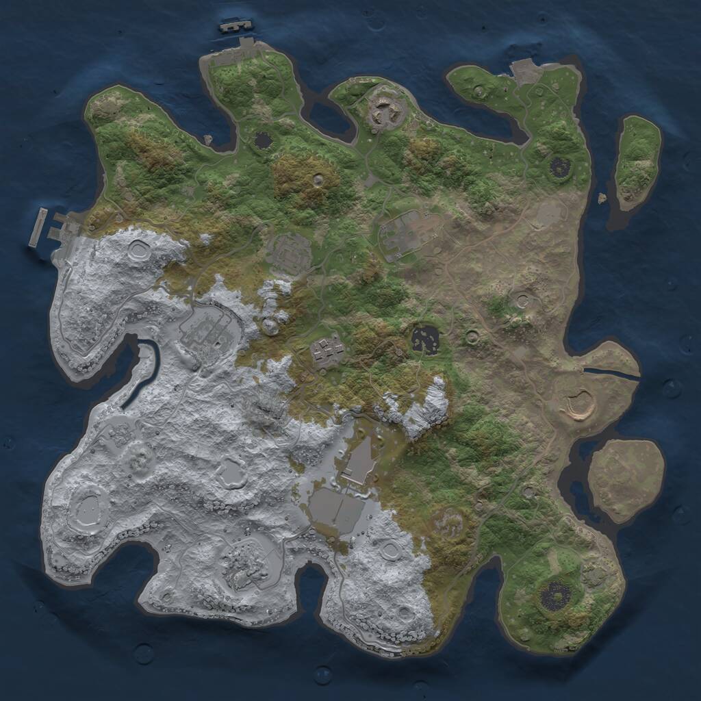Rust Map: Procedural Map, Size: 3500, Seed: 952111426, 15 Monuments