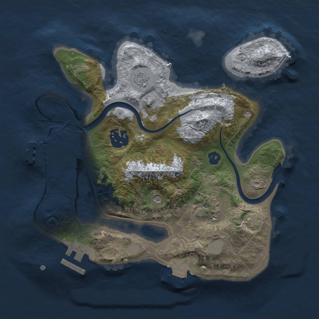 Rust Map: Procedural Map, Size: 2500, Seed: 512784449, 8 Monuments