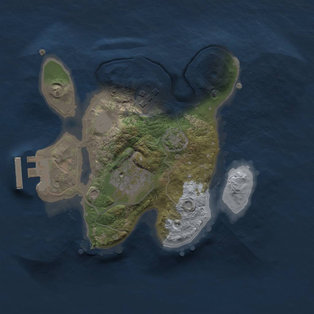 Rust Map: Procedural Map, Size: 2000, Seed: 65670426, 5 Monuments