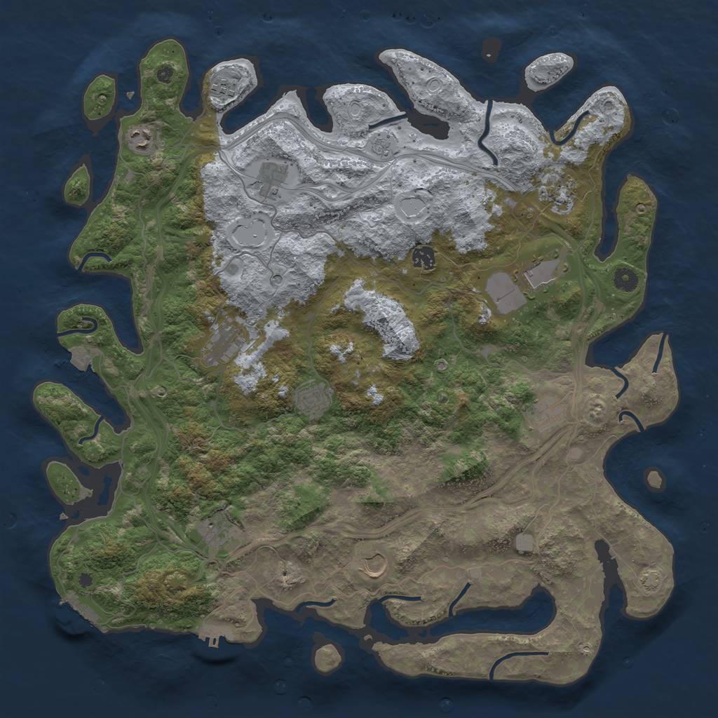 Rust Map: Procedural Map, Size: 4500, Seed: 1959267390, 19 Monuments