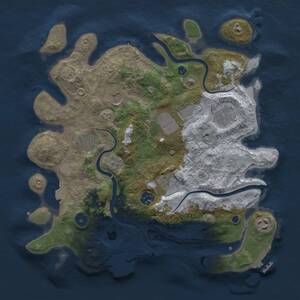 Thumbnail Rust Map: Procedural Map, Size: 3500, Seed: 820967066, 14 Monuments