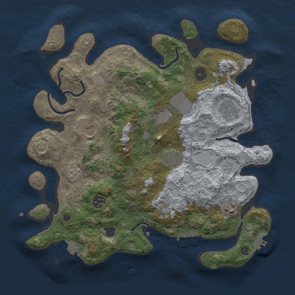 Rust Map: Procedural Map, Size: 3500, Seed: 820967066, 15 Monuments