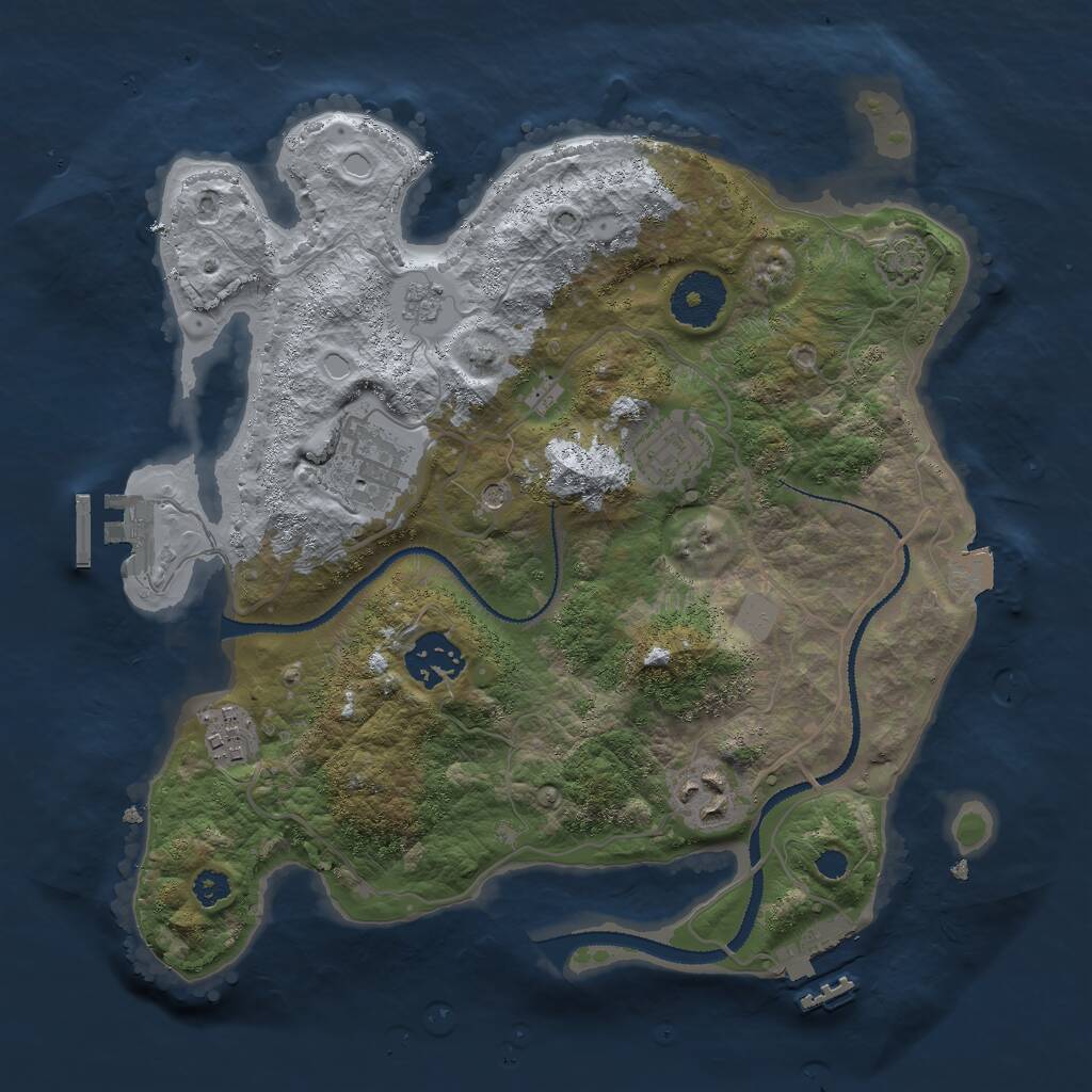 Rust Map: Procedural Map, Size: 3000, Seed: 9190, 11 Monuments