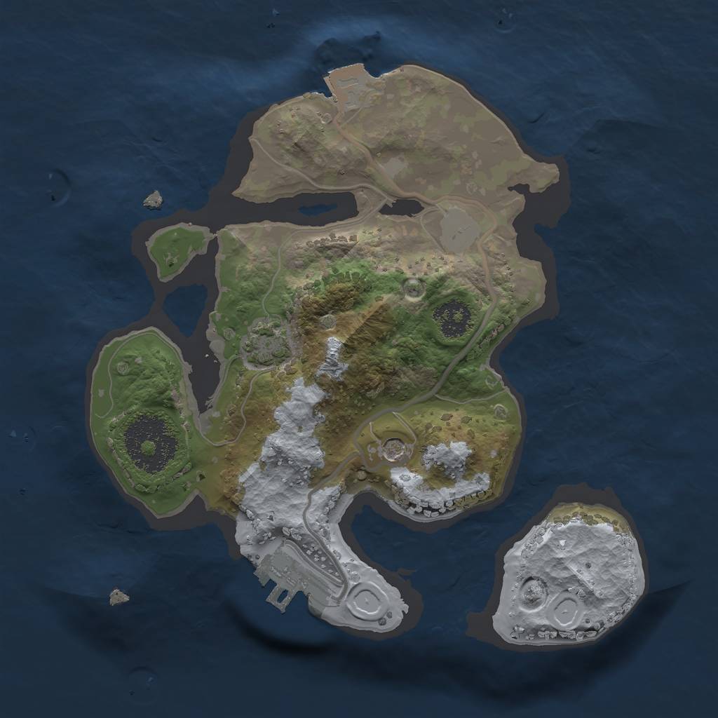 Rust Map: Procedural Map, Size: 2000, Seed: 827455636, 6 Monuments