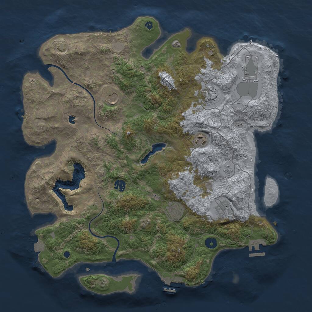 Rust Map: Procedural Map, Size: 4000, Seed: 26065, 13 Monuments