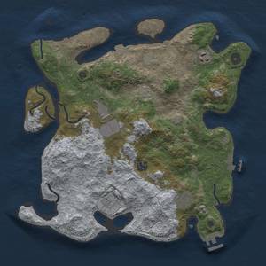 Thumbnail Rust Map: Procedural Map, Size: 3550, Seed: 631186487, 14 Monuments