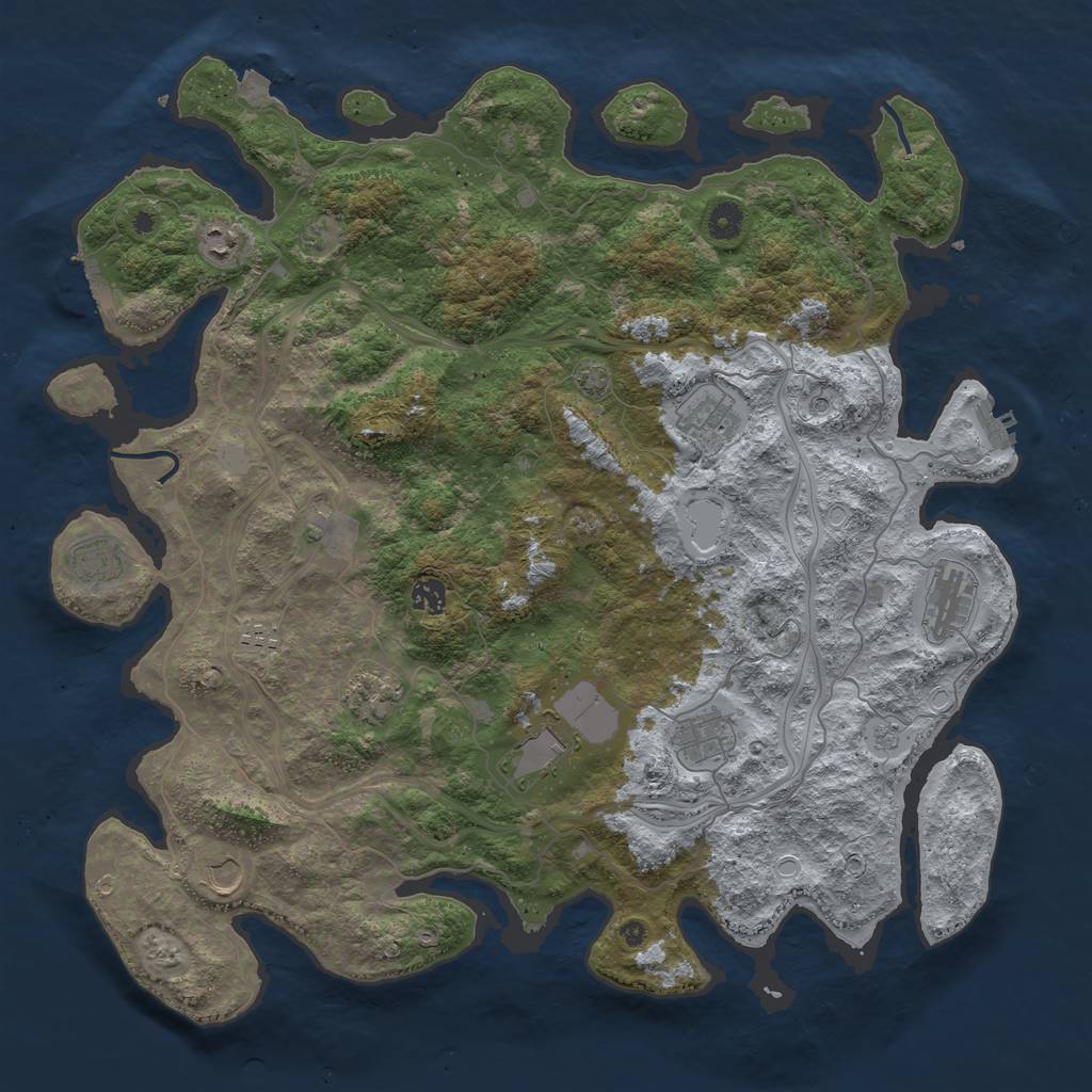 Rust Map: Procedural Map, Size: 4500, Seed: 998866775, 19 Monuments