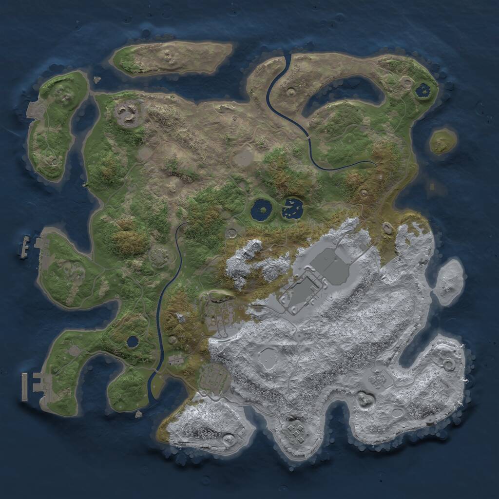 Rust Map: Procedural Map, Size: 3500, Seed: 1775777229, 12 Monuments