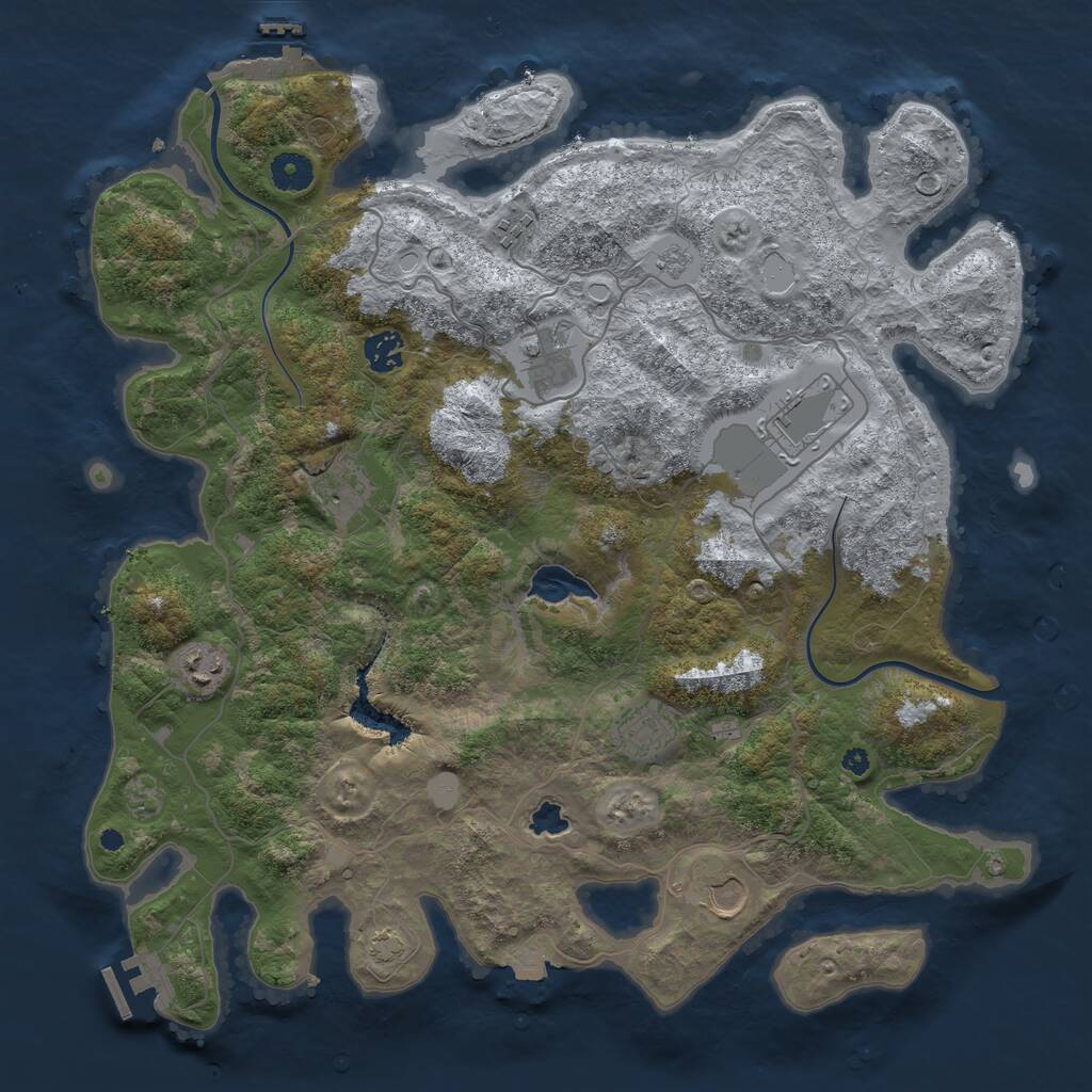Rust Map: Procedural Map, Size: 4000, Seed: 1304819512, 13 Monuments