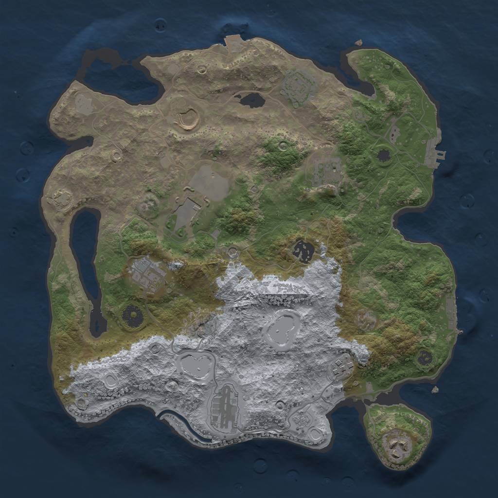 Rust Map: Procedural Map, Size: 3500, Seed: 19745, 17 Monuments