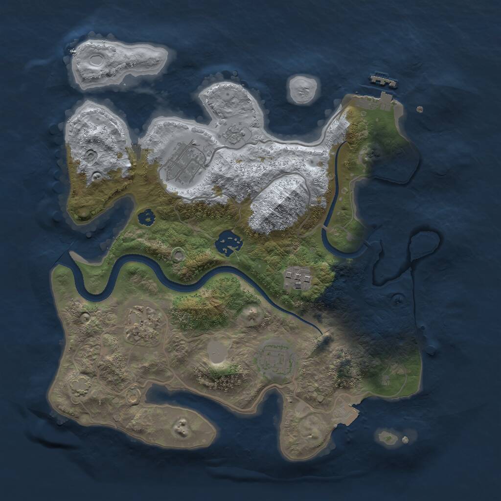 Rust Map: Procedural Map, Size: 3000, Seed: 1872958466, 9 Monuments