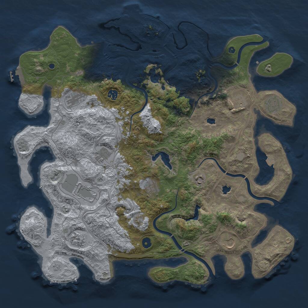 Rust Map: Procedural Map, Size: 4577, Seed: 7285, 17 Monuments