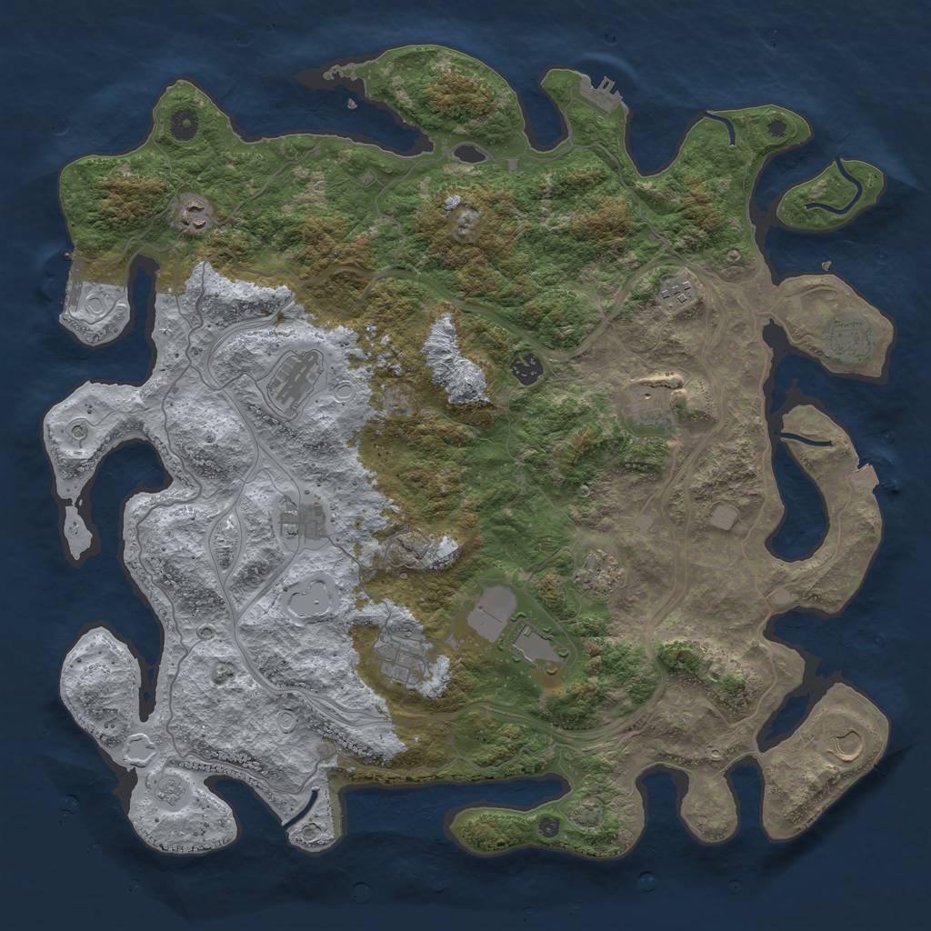 Rust Map: Procedural Map, Size: 4577, Seed: 7285, 19 Monuments