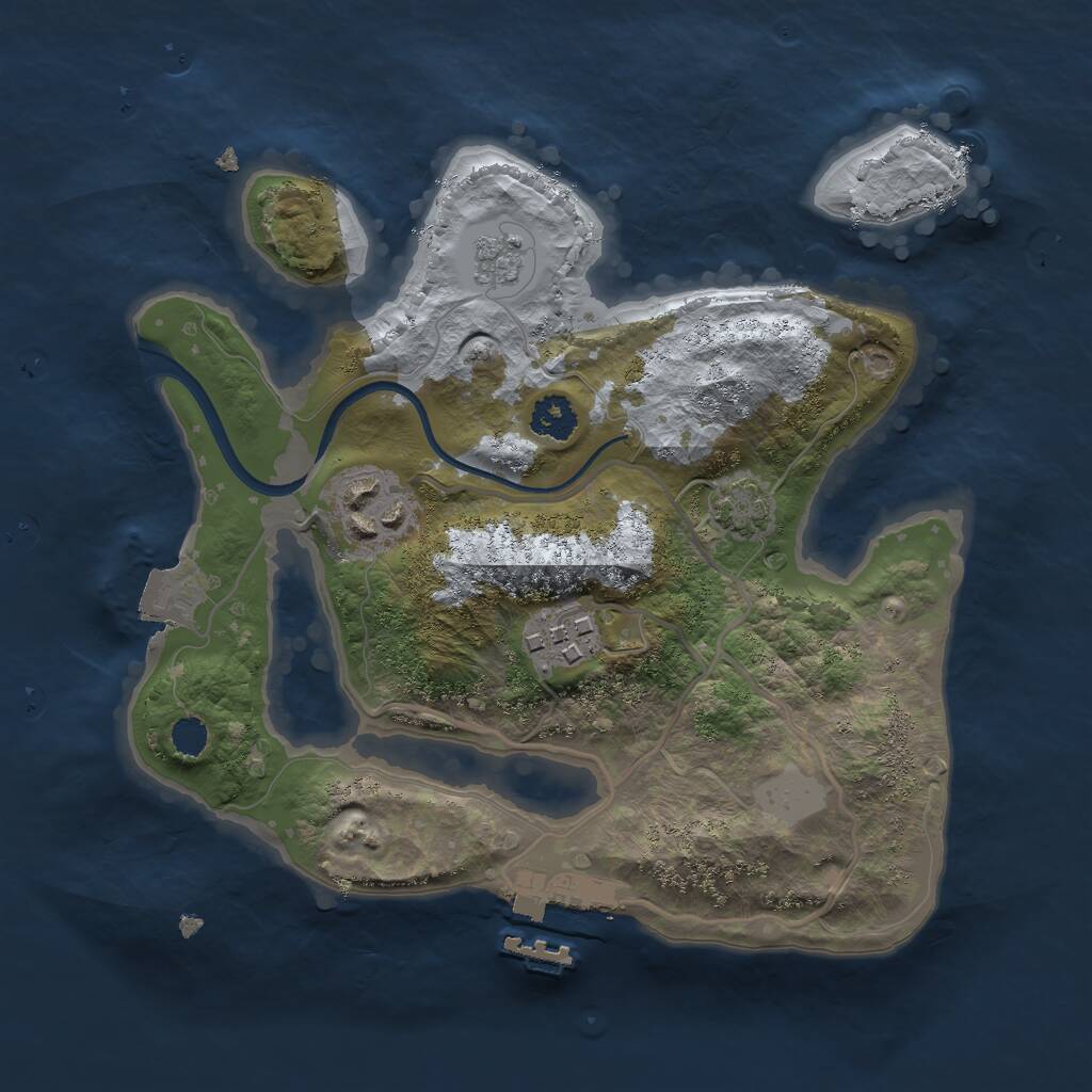 Rust Map: Procedural Map, Size: 2400, Seed: 512784449, 6 Monuments