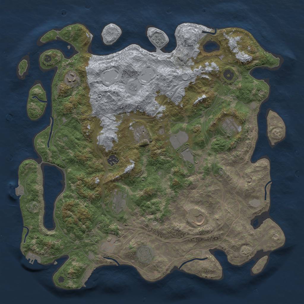 Rust Map: Procedural Map, Size: 4300, Seed: 76896805, 18 Monuments
