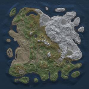 Thumbnail Rust Map: Procedural Map, Size: 4000, Seed: 707686693, 17 Monuments