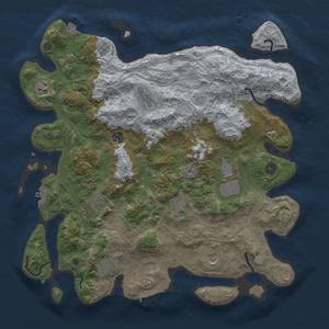 Thumbnail Rust Map: Procedural Map, Size: 4250, Seed: 23523, 17 Monuments