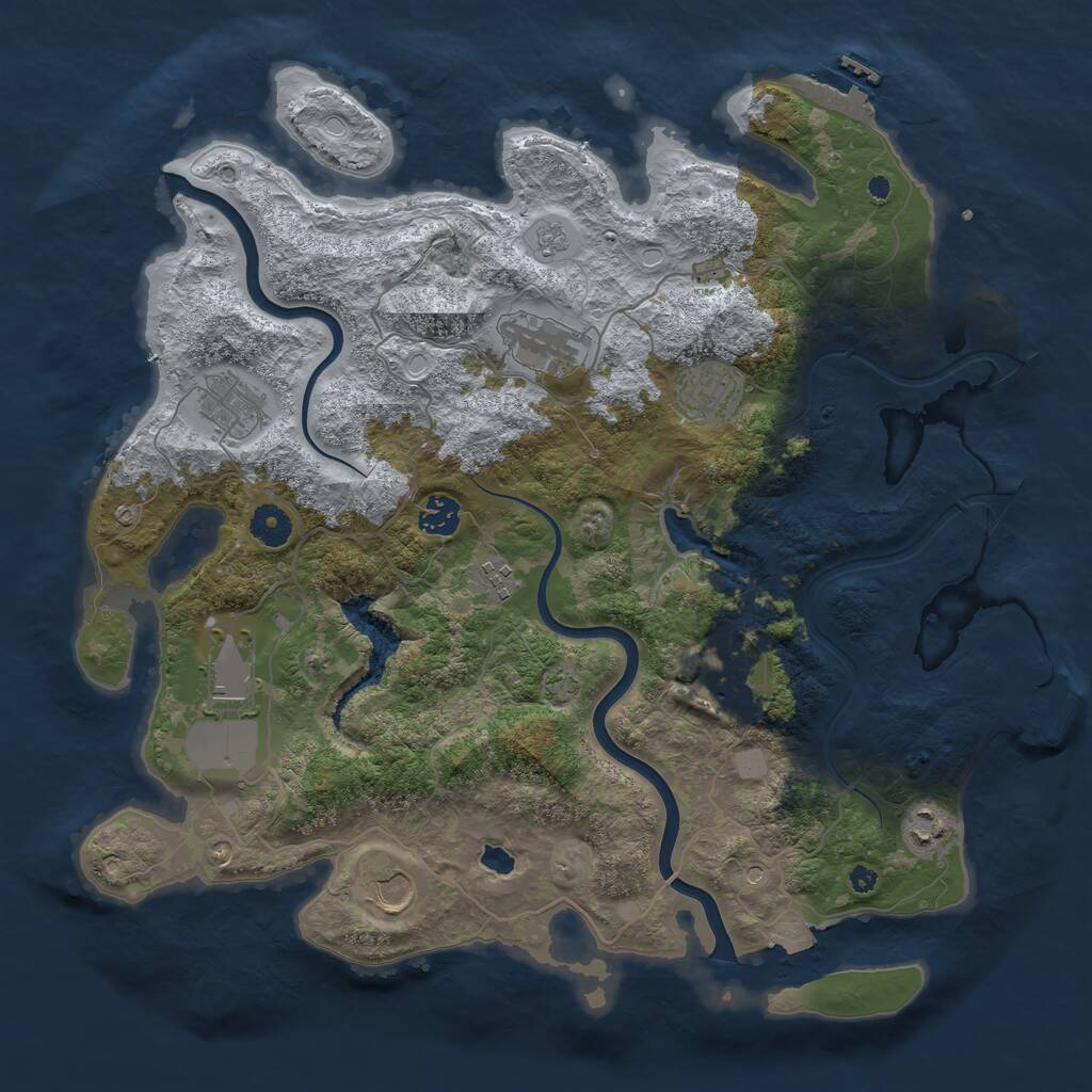 Rust Map: Procedural Map, Size: 4000, Seed: 559605058, 15 Monuments
