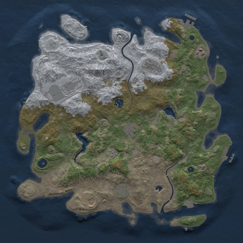 Rust Map: Procedural Map, Size: 4000, Seed: 559605058, 14 Monuments