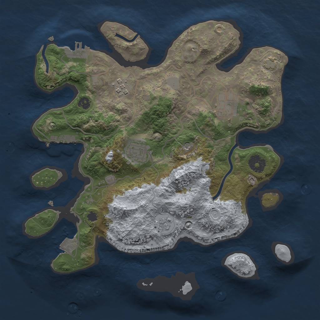Rust Map: Procedural Map, Size: 2800, Seed: 91163812, 11 Monuments