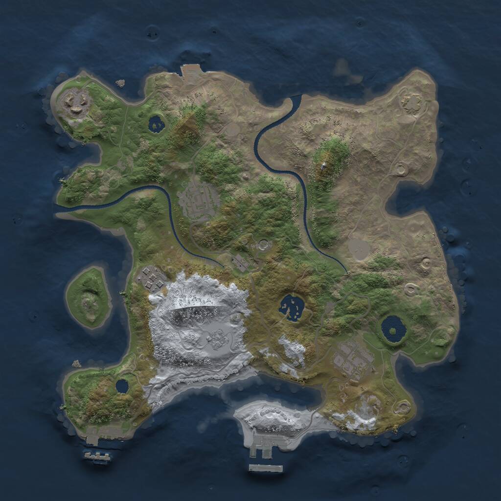 Rust Map: Procedural Map, Size: 3000, Seed: 2017102920, 11 Monuments