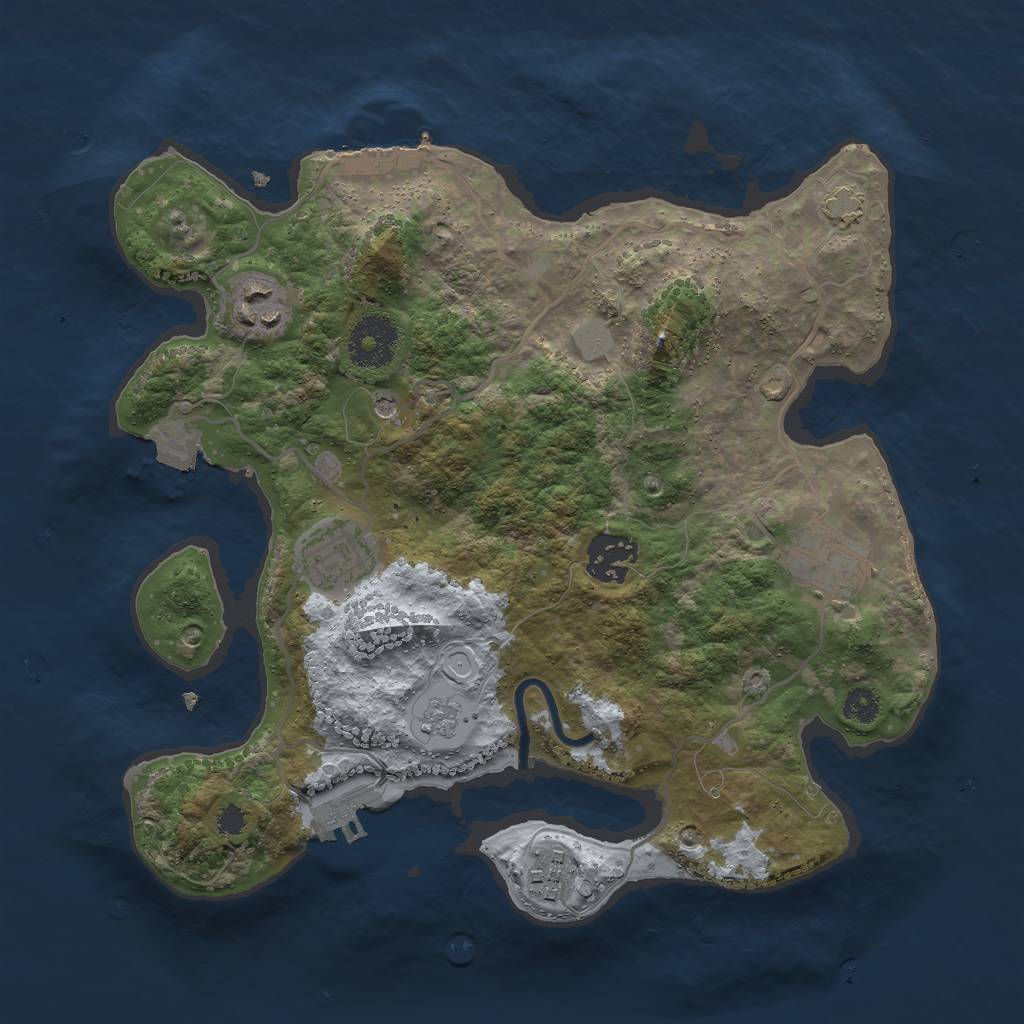 Rust Map: Procedural Map, Size: 3000, Seed: 2017102920, 13 Monuments