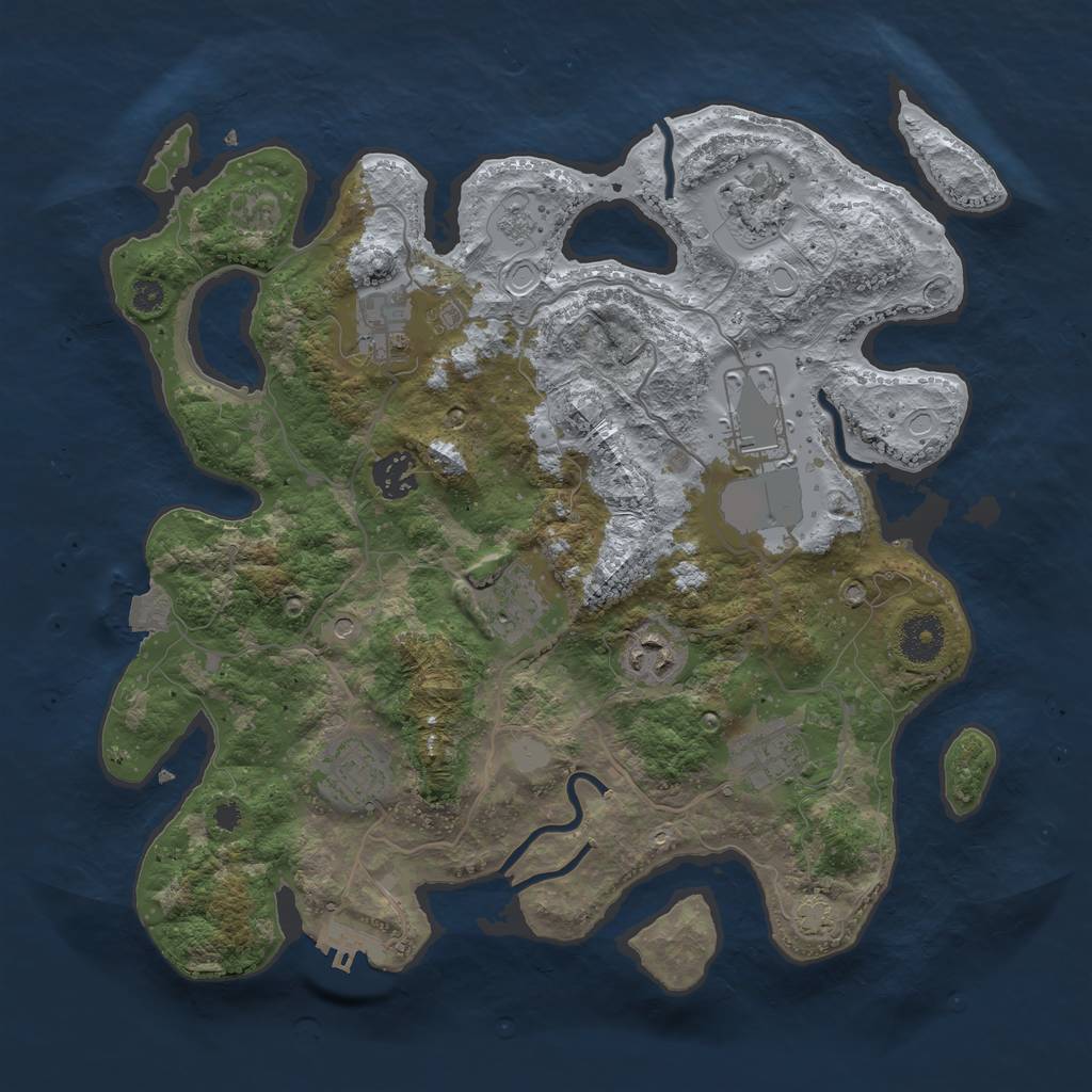 Rust Map: Procedural Map, Size: 3500, Seed: 1723845250, 15 Monuments