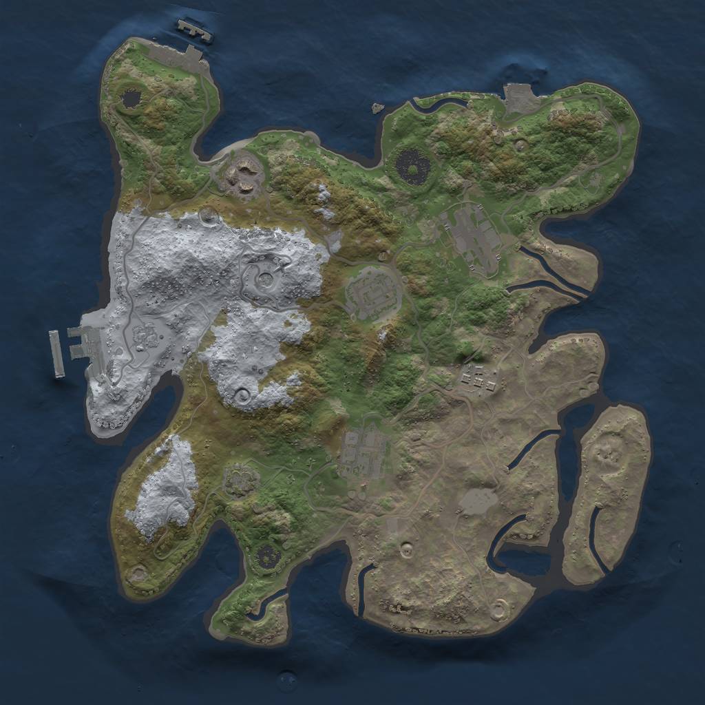 Rust Map: Procedural Map, Size: 3000, Seed: 1358, 13 Monuments