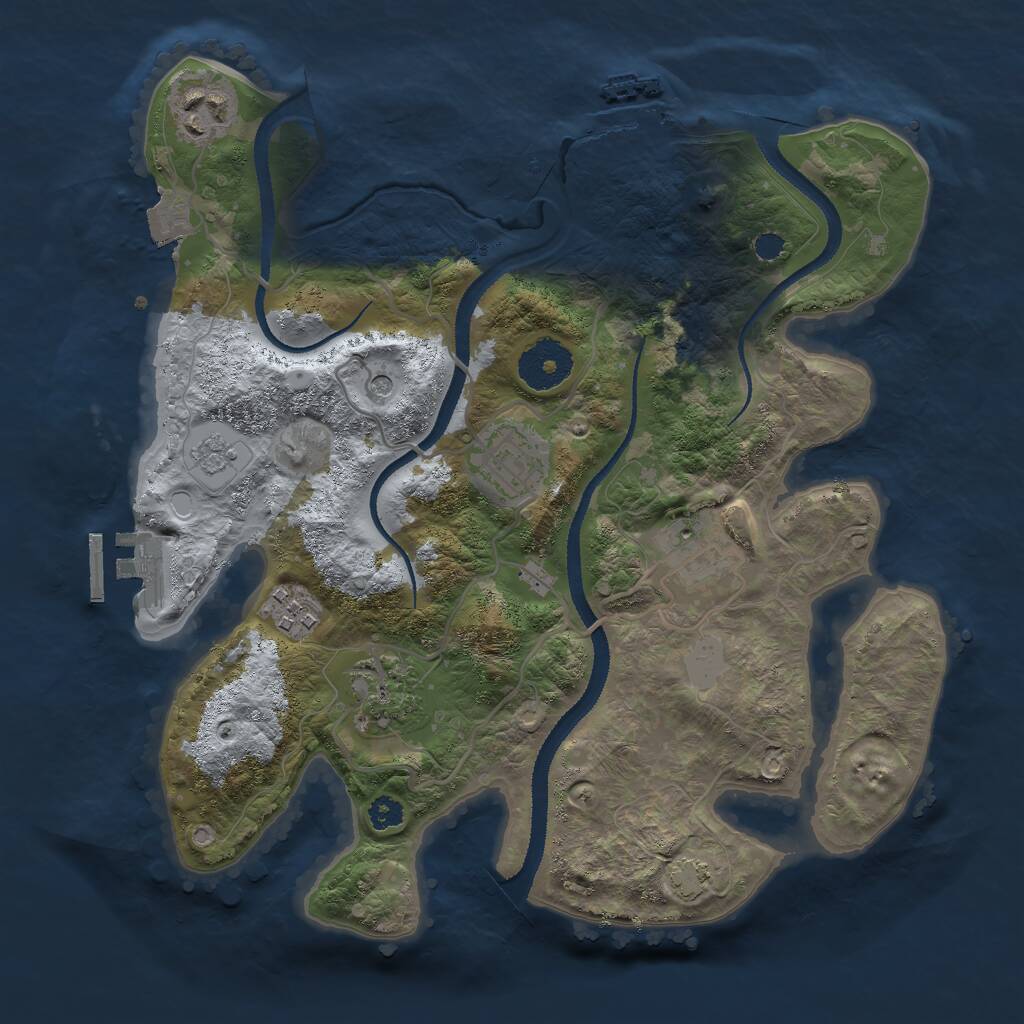 Rust Map: Procedural Map, Size: 3000, Seed: 1358, 11 Monuments